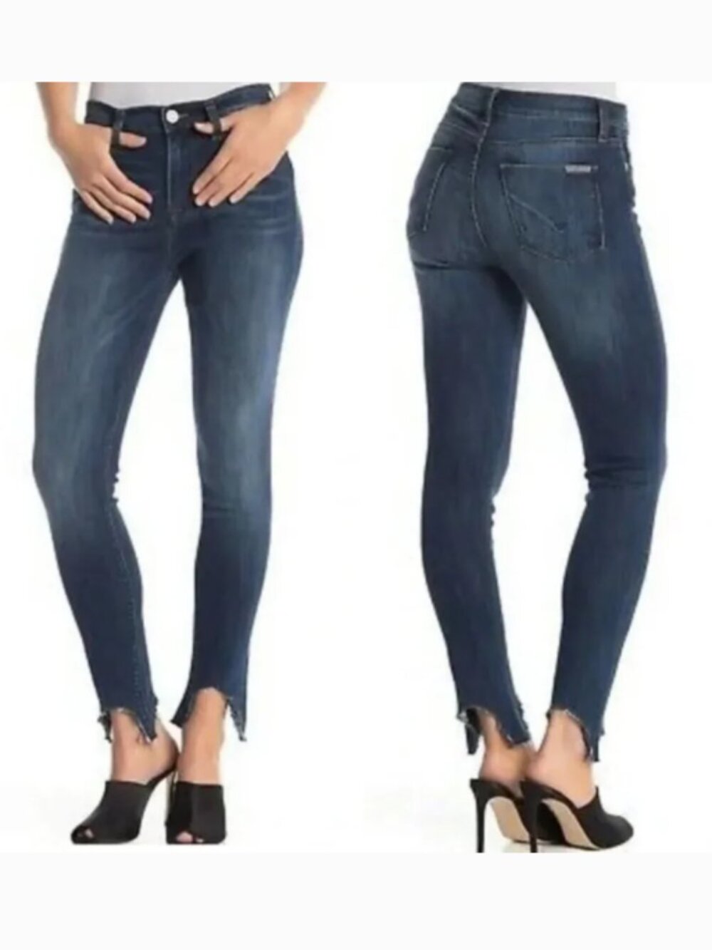 Hudson Blair Super Skinny Chewed Hem Distressed Skinny Jean 30